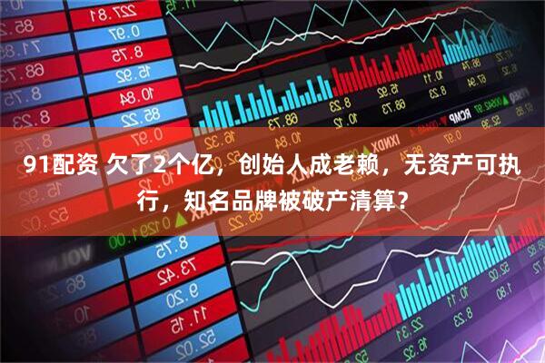 91配资 欠了2个亿,创始人成老赖,无资产可执行,知名品牌被破产清算?